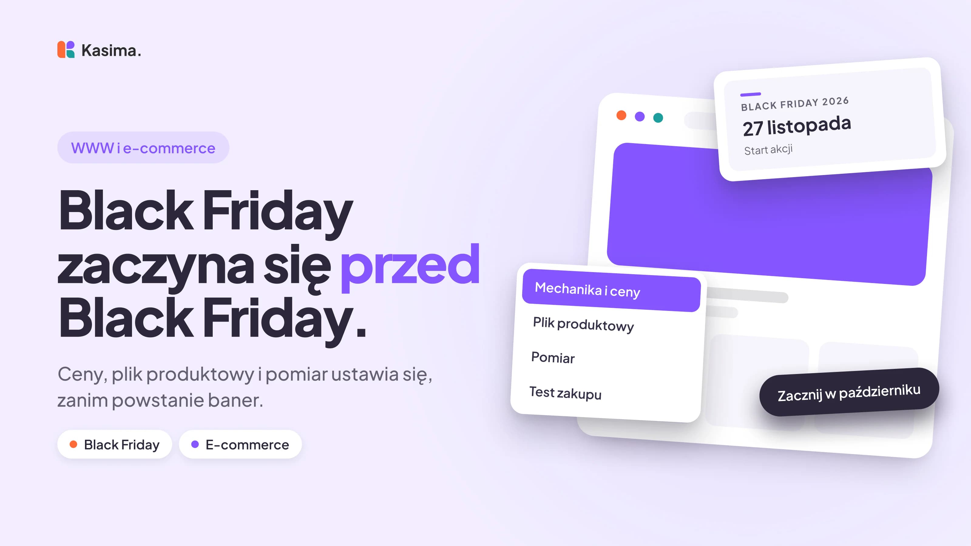 Okładka wpisu: Black Friday zaczyna się przed Black Friday. Ceny, plik produktowy i pomiar ustawia się, zanim powstanie baner.