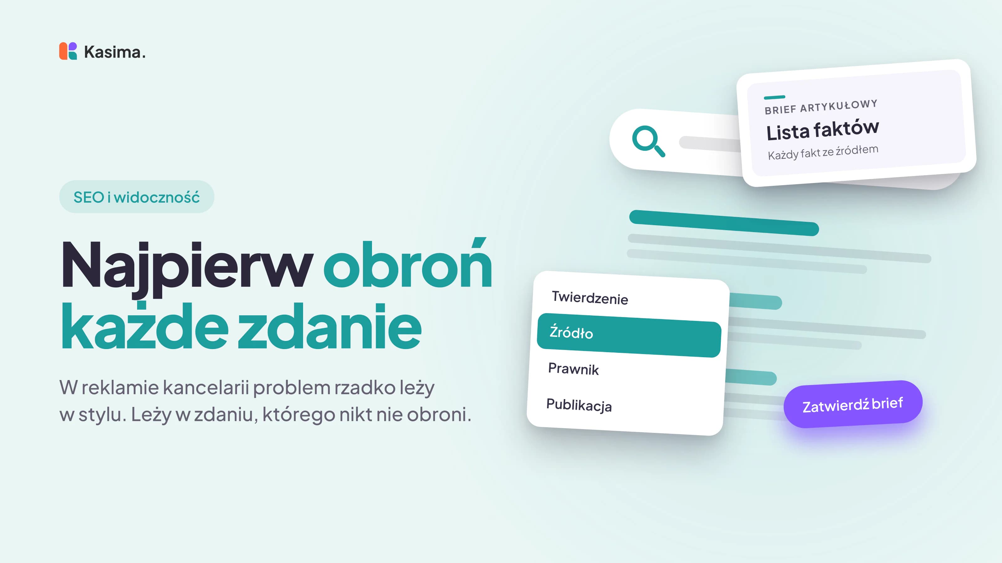 Okładka wpisu: Najpierw obroń każde zdanie. W reklamie kancelarii problem rzadko leży w stylu. Leży w zdaniu, którego nikt nie obroni.