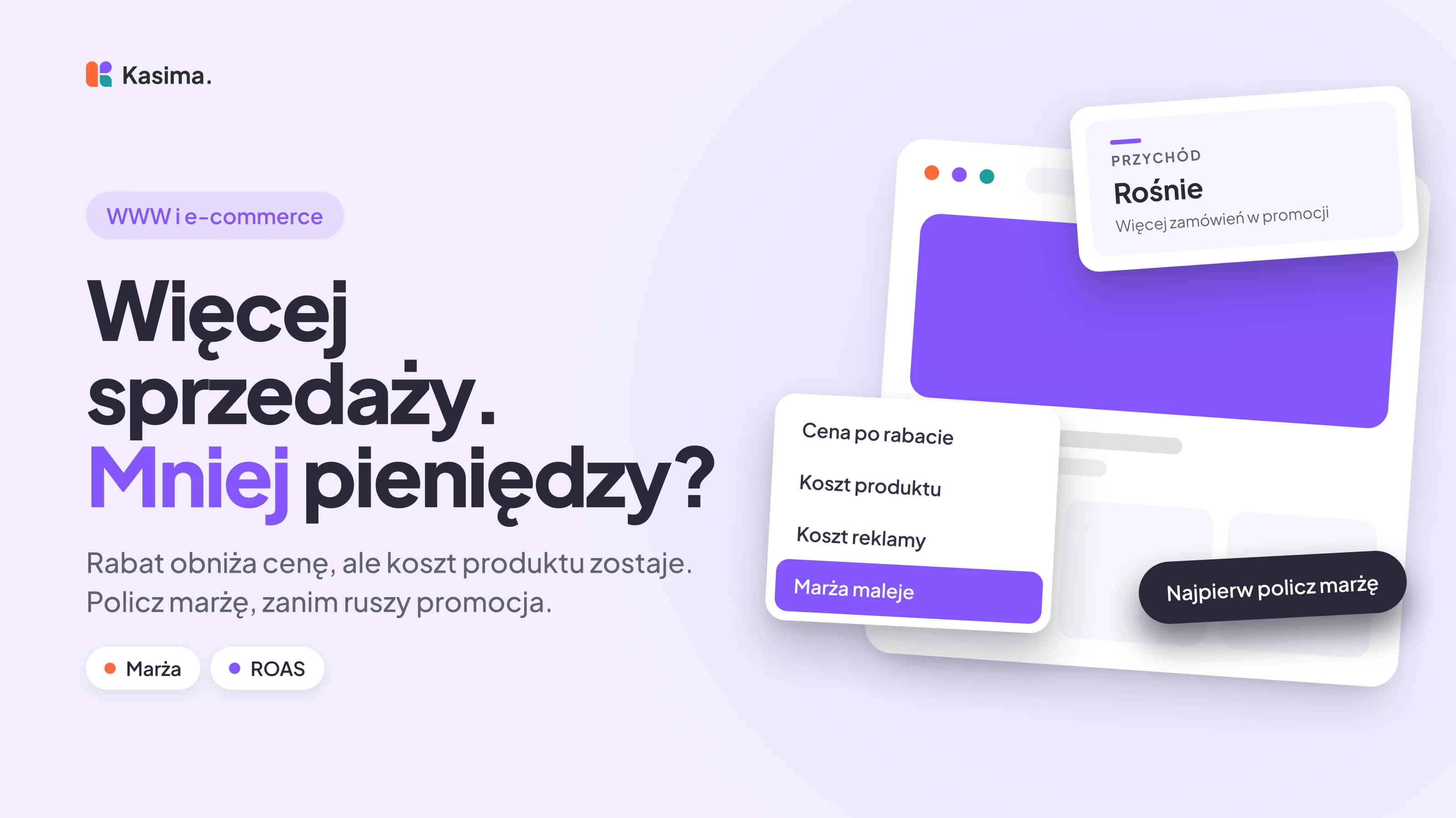 Okładka wpisu: Więcej sprzedaży. Mniej pieniędzy? Rabat obniża cenę, ale koszt produktu zostaje. Policz marżę, zanim ruszy promocja.