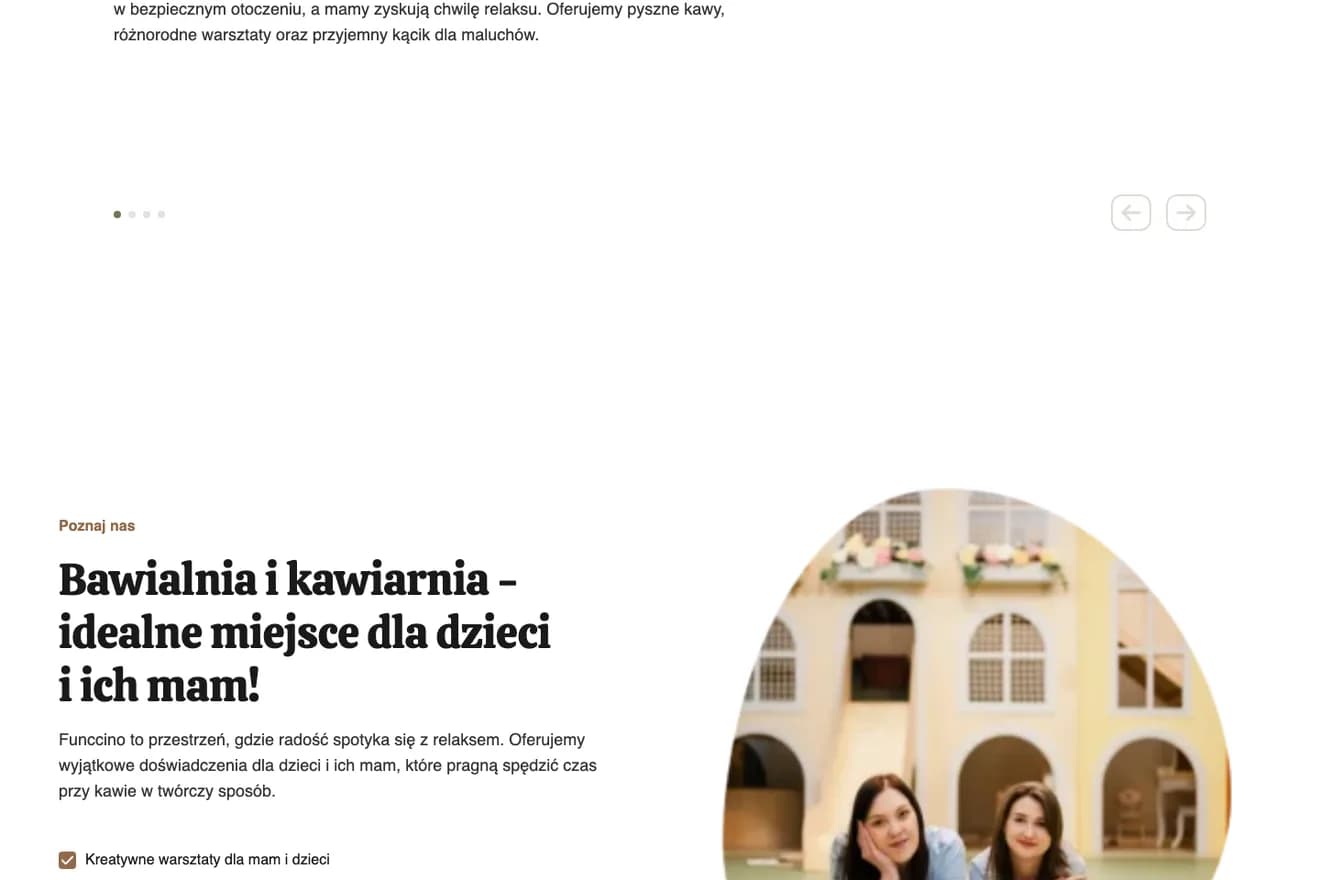 Funccino - fragment wdrożonego serwisu