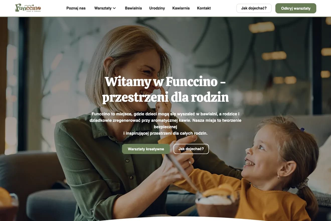 Serwis Funccino - widok strony głównej