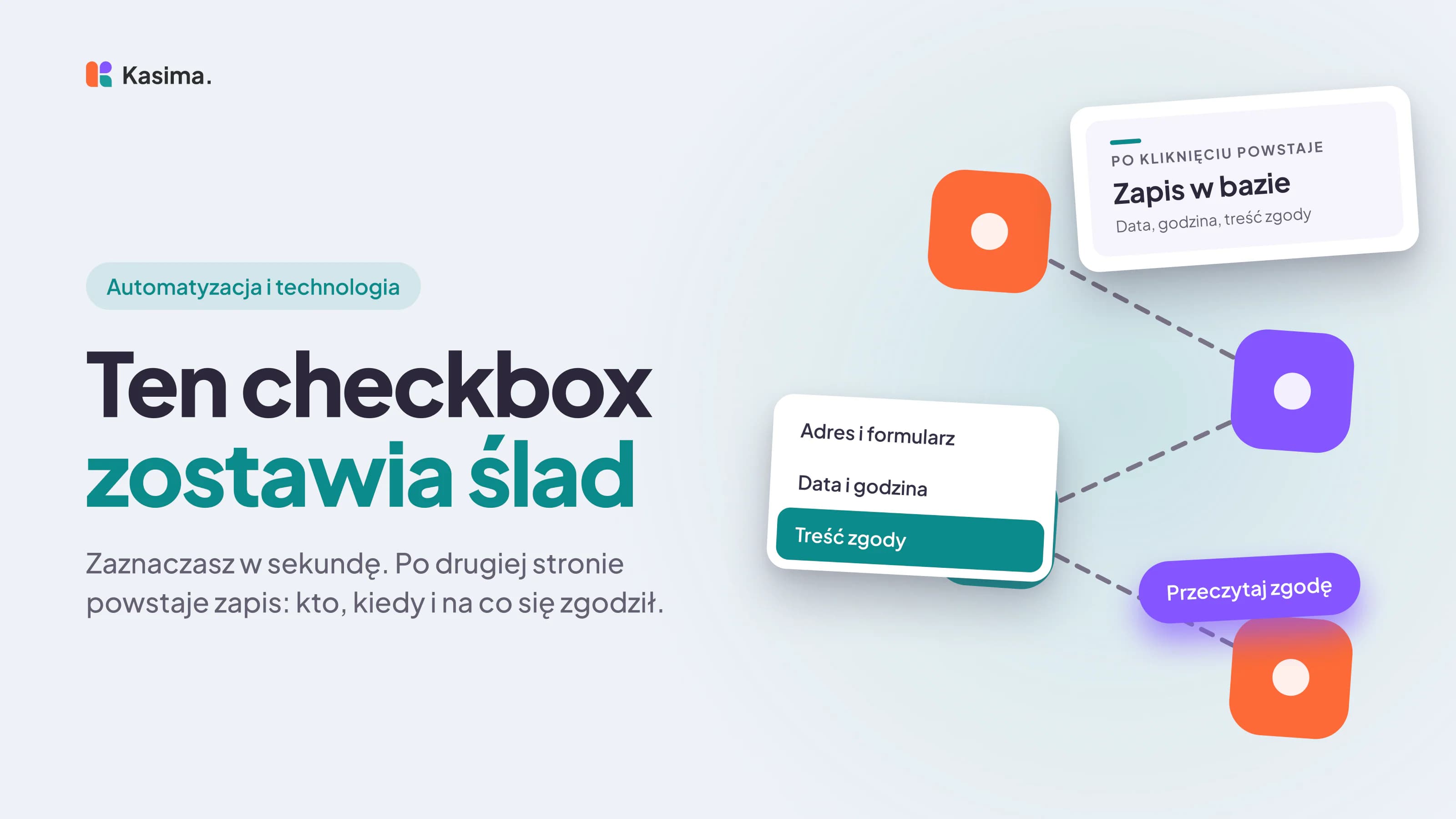 Okładka wpisu: Ten checkbox zostawia ślad. Zaznaczasz w sekundę. Po drugiej stronie powstaje zapis: kto, kiedy i na co się zgodził.