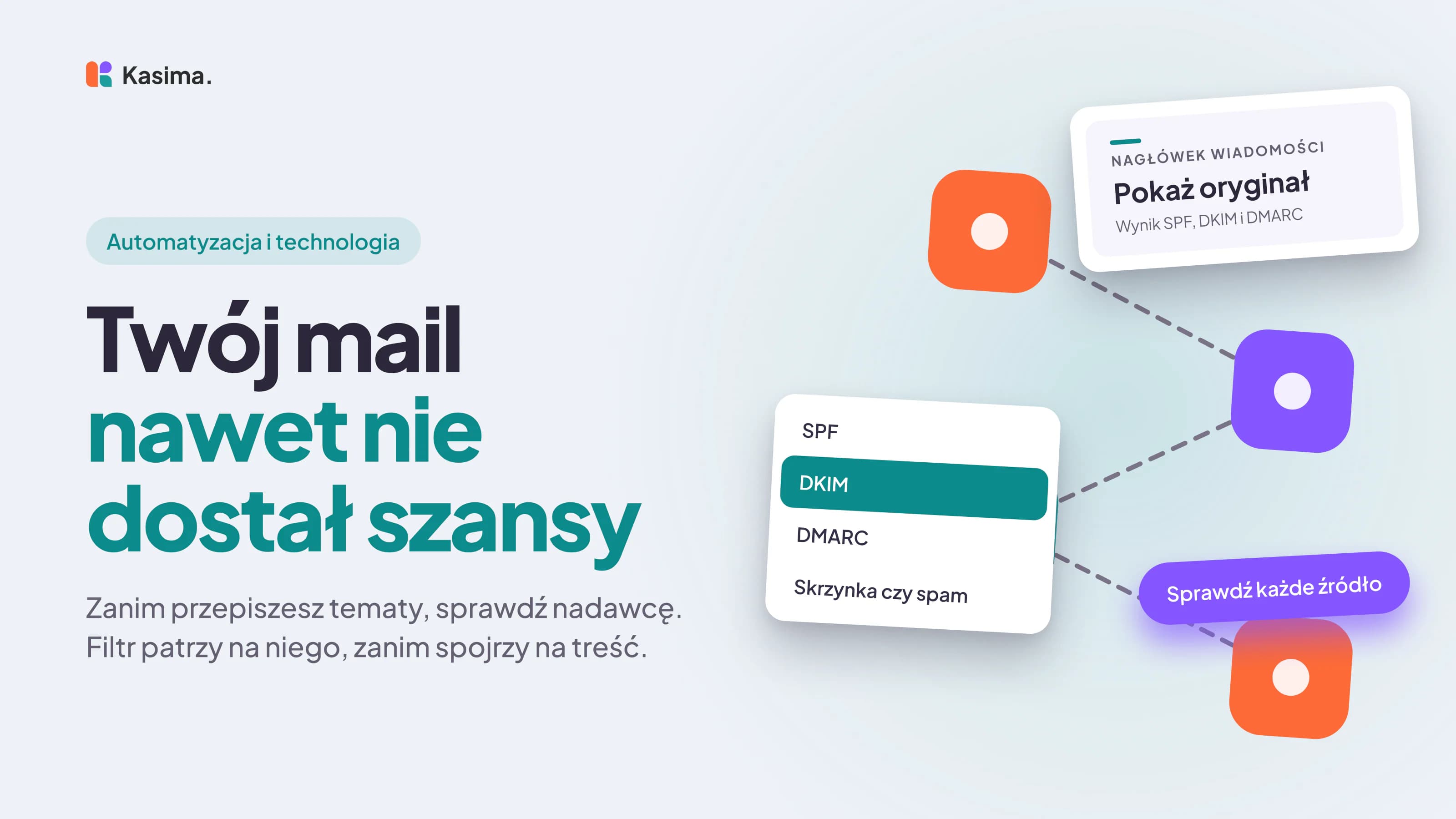 Okładka wpisu: Twój mail nawet nie dostał szansy. Zanim przepiszesz tematy, sprawdź nadawcę. Filtr patrzy na niego, zanim spojrzy na treść.