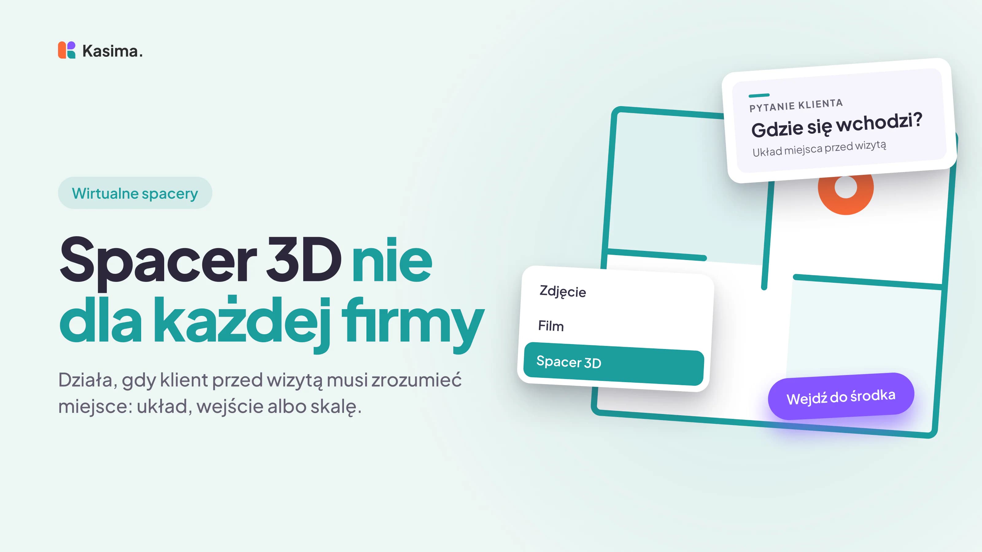 Okładka wpisu: Spacer 3D nie dla każdej firmy. Działa, gdy klient przed wizytą musi zrozumieć miejsce: układ, wejście albo skalę.